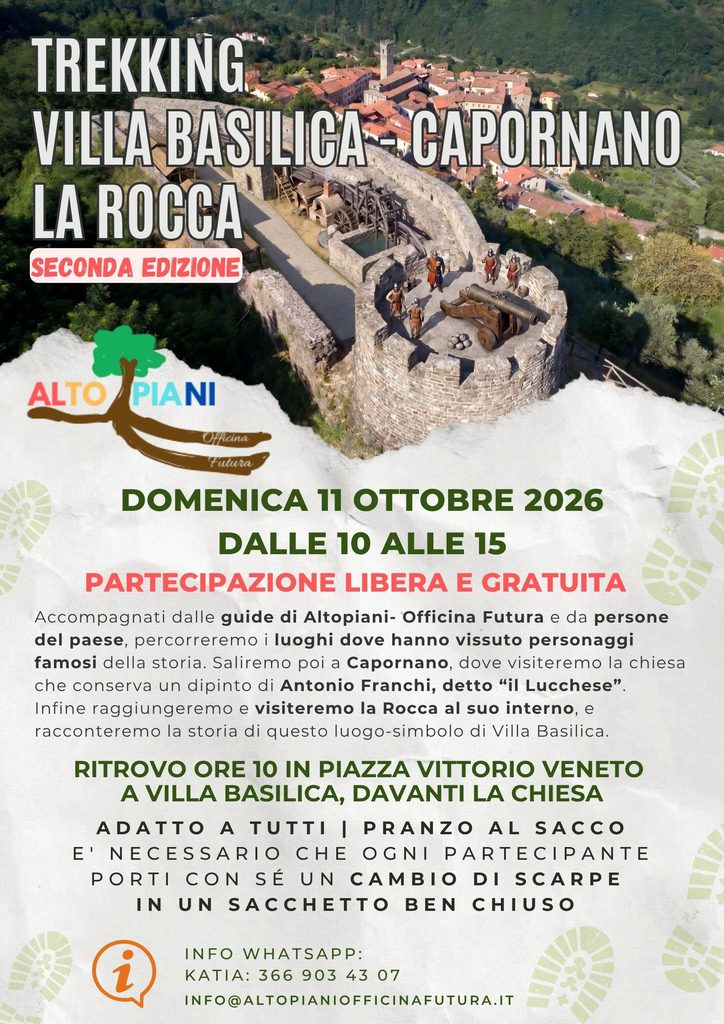 La Rocca medievale di Villa Basilica, che visiteremo nel trekking di domenica 11 ottobre.